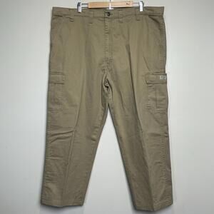 Wrangler Cargo Pants Mens‎ 44x32 Khaki Tan Loose Fit Natural Waist Tech Pocket